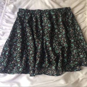 Flower Print Wrap Skirt
